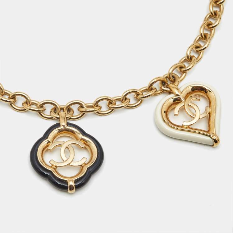 Pre Owned Chanel CC Resin Gold Tone Necklace