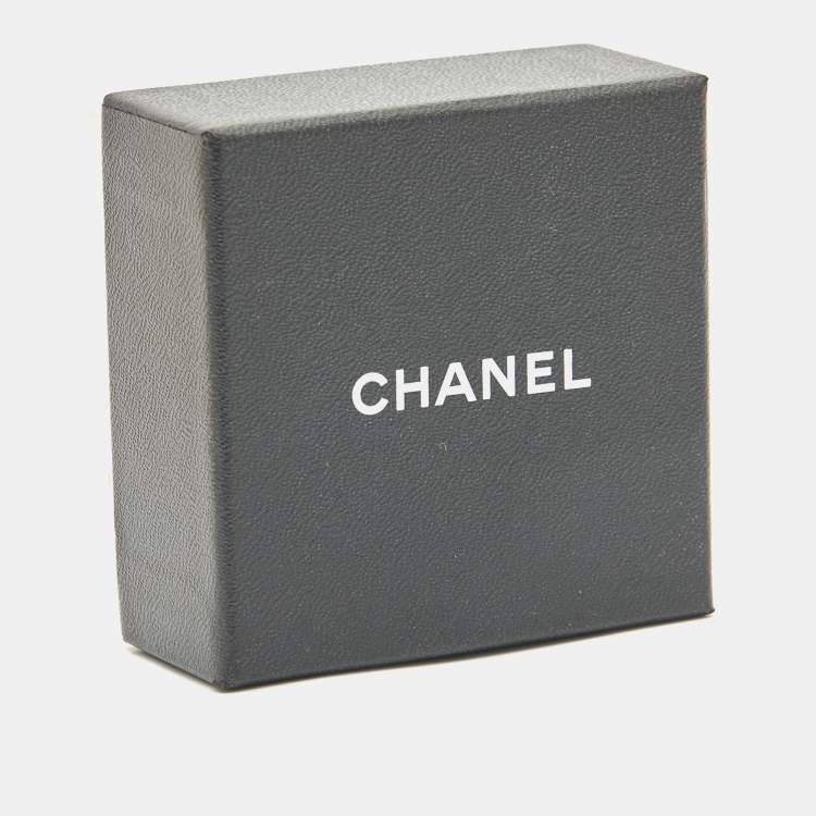 Pre Owned Chanel CC Crystals Silver Tone Brooch