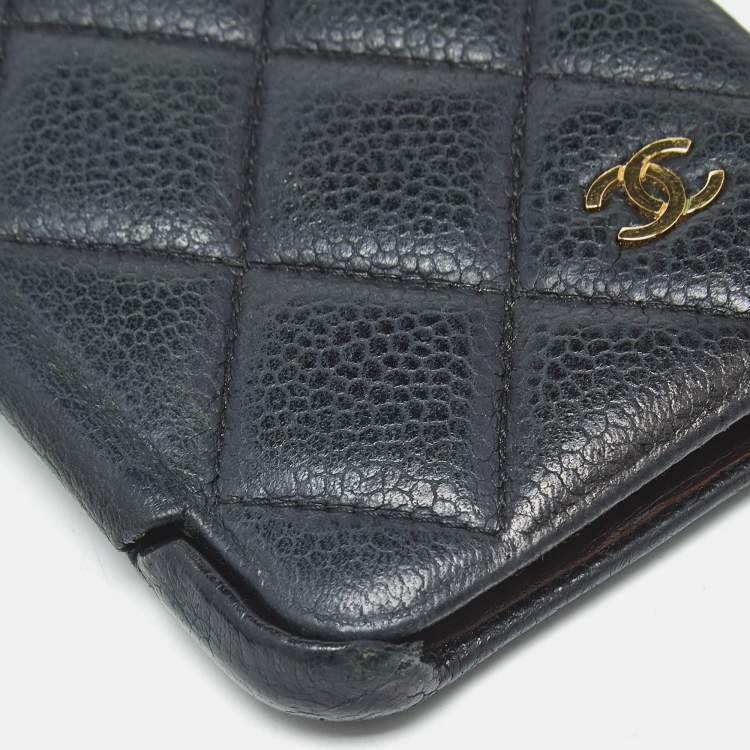 Pre Owned Chanel Black Quilted Caviar Leather iPhone X Case 