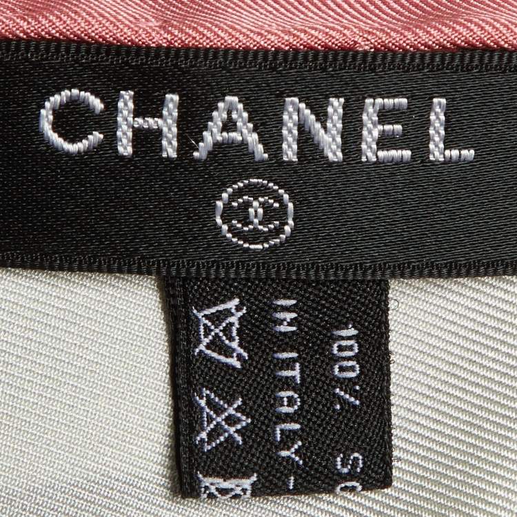 Pre Owned Chanel Multicolor CC Chain Link Print Silk Square Scarf