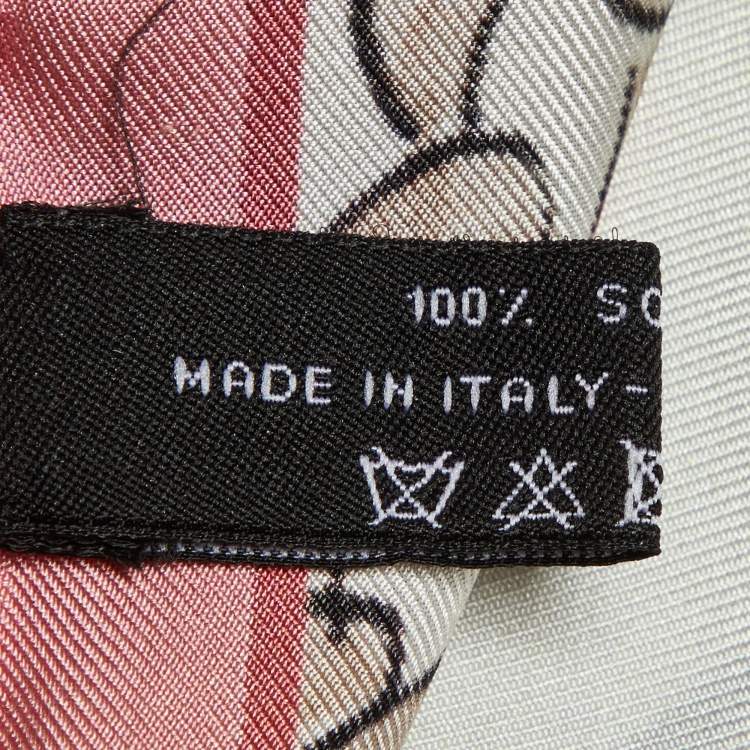 Pre Owned Chanel Multicolor CC Chain Link Print Silk Square Scarf