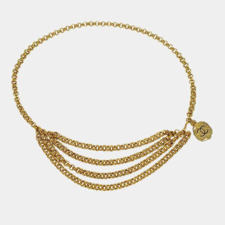 Pre Owned Chanel  Medallion Gold Small Chain Belt