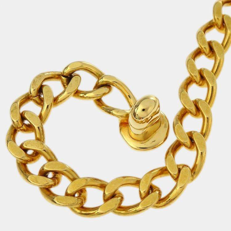 مملوكة مسبقًا Chanel Turnlock Gold Chain Necklace 