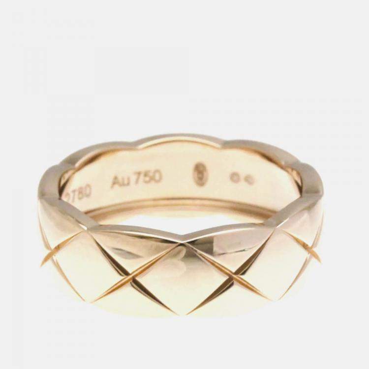 Pre Owned Chanel Coco Crush Ring Medium Size Pink Gold 18K Ring