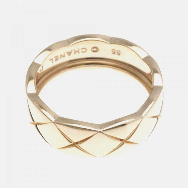 Pre Owned Chanel Coco Crush Ring Medium Size Pink Gold 18K Ring