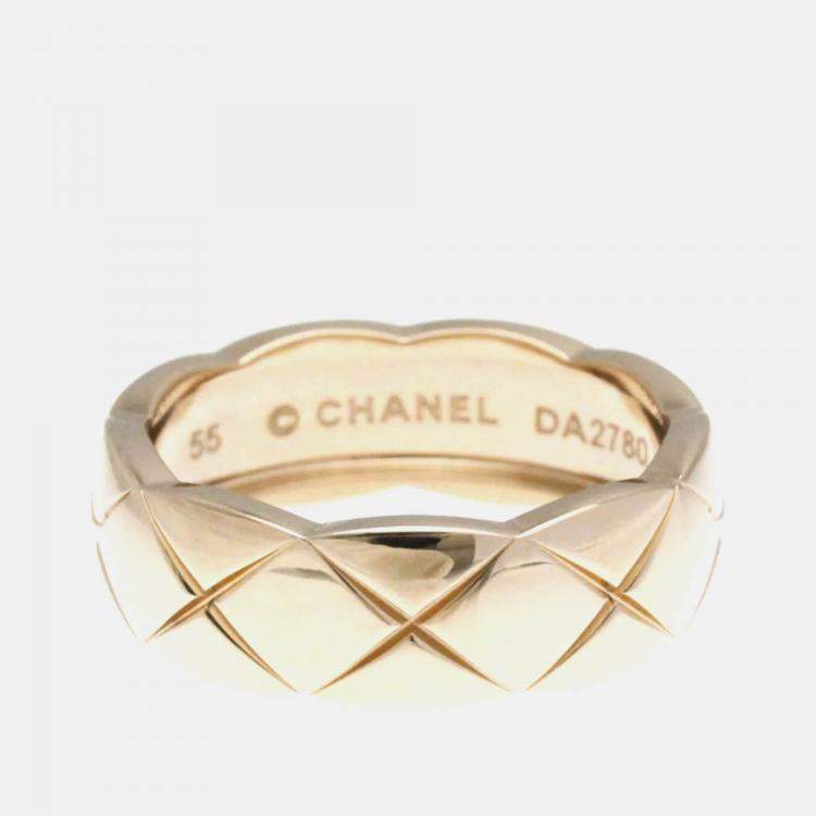 Pre Owned Chanel Coco Crush Ring Medium Size Pink Gold 18K Ring