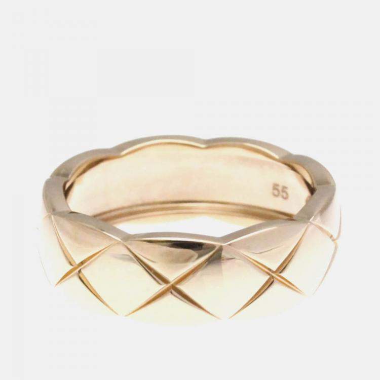 Pre Owned Chanel Coco Crush Ring Medium Size Pink Gold 18K Ring