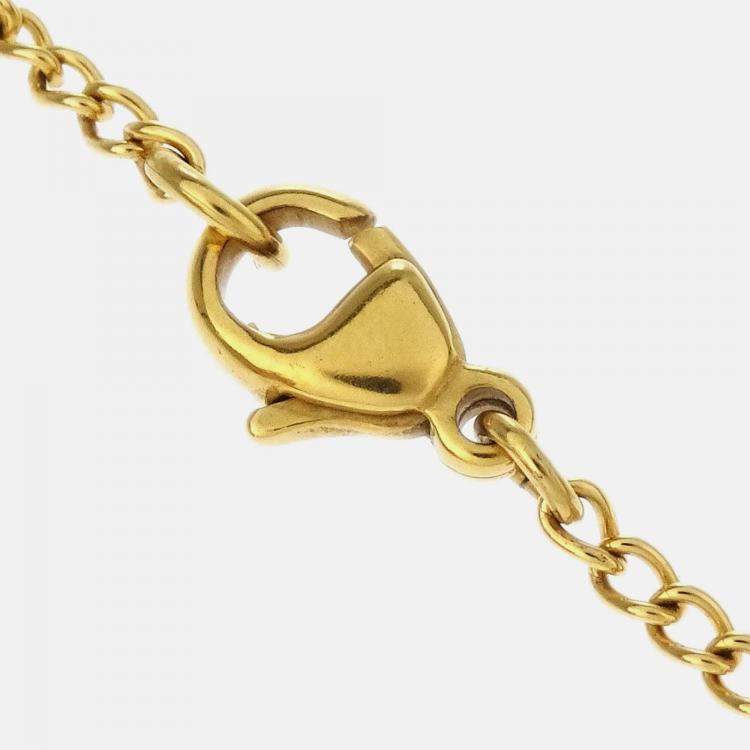 Pre Owned Chanel CC Chain Necklace Pendant Gold Black