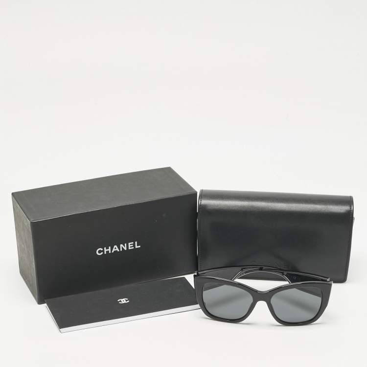 Pre Owned Chanel Black 5429 CC Butterfly Sunglasses