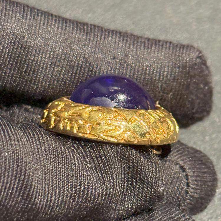 Pre Owned Chanel Vintage Blue and Gold Clip On Earrings