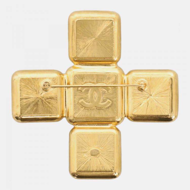 Pre Owned Chanel CC Cross Square Brooch