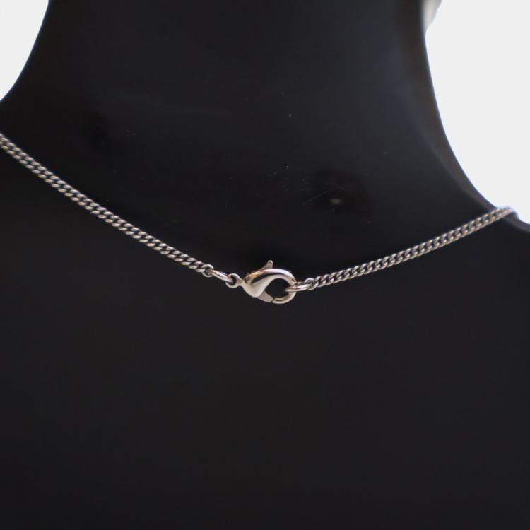 Pre Owned Chanel Crystal CC Pendant Necklace