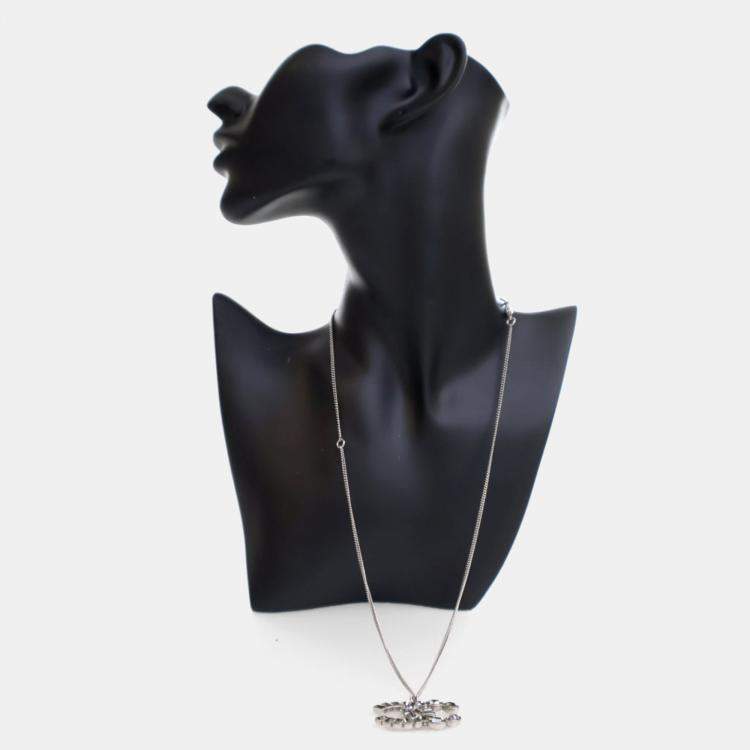 Pre Owned Chanel Crystal CC Pendant Necklace