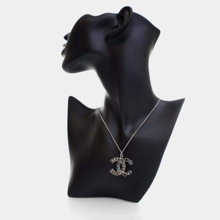 Pre Owned Chanel Crystal CC Pendant Necklace