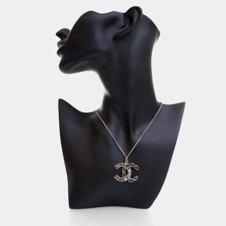 Pre Owned Chanel Crystal CC Pendant Necklace