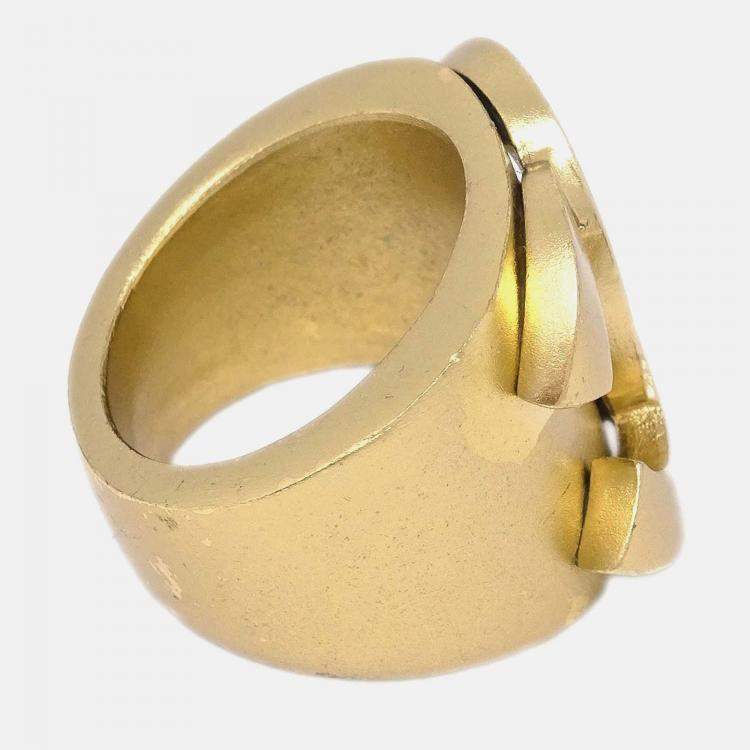 Pre Owned Chanel Gold Plated Ring 
