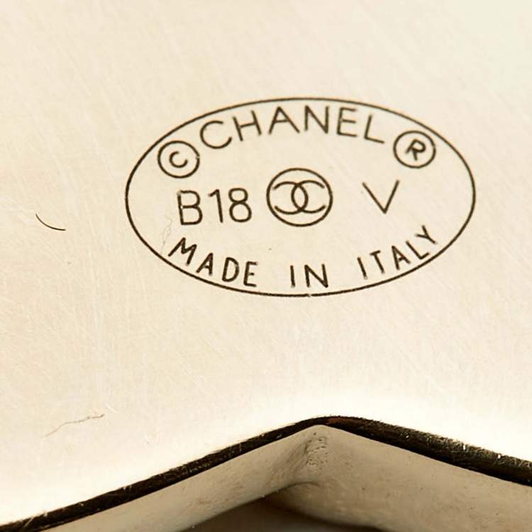 Pre Owned Chanel CC Crystals Gold Tone Brooch