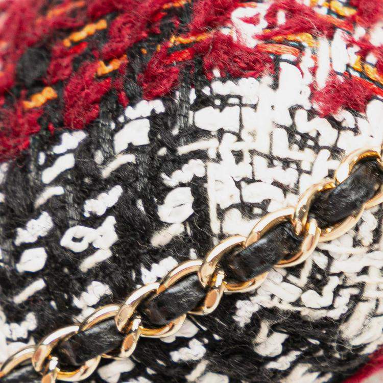 Pre Owned Chanel Red Tweed Chain Around Phone Holder