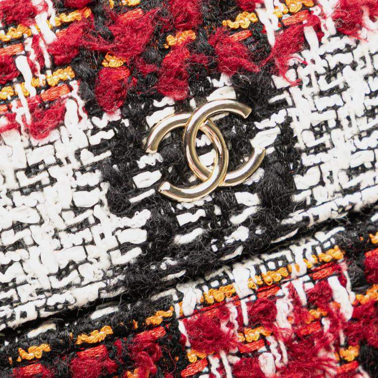 Pre Owned Chanel Red Tweed Chain Around Phone Holder