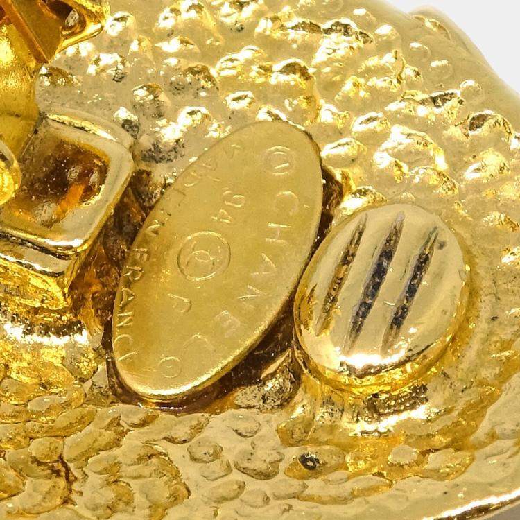 Pre Owned Chanel Earrings Clip-On Gold