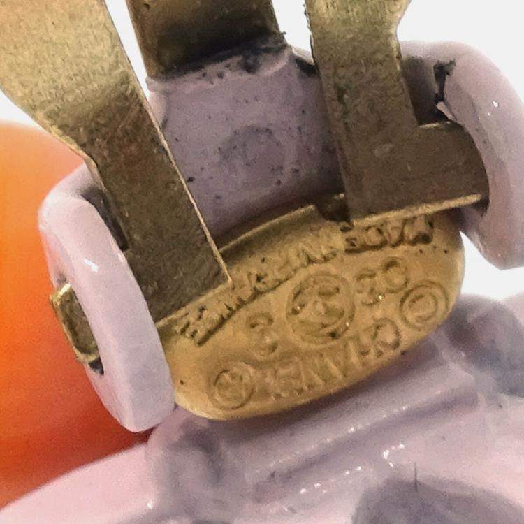Pre Owned Chanel Dangle Earrings Clip-On Pink