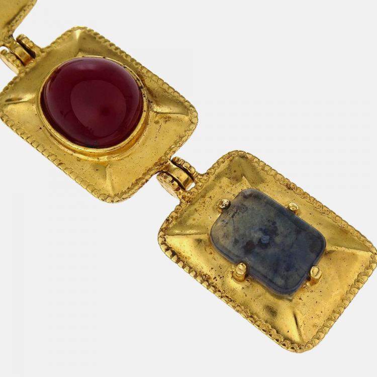 Pre Owned Chanel Pendant Necklace Choker Gold Gripoix