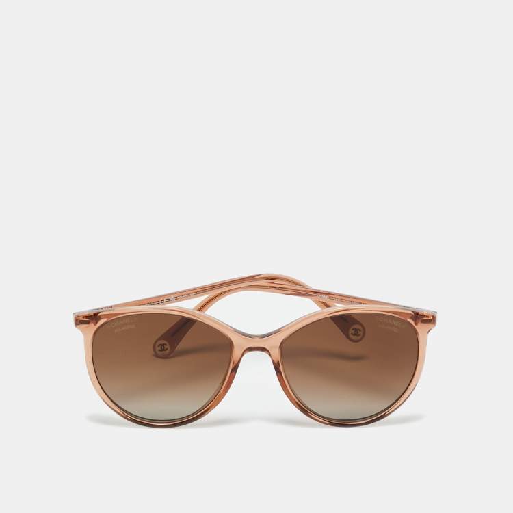 Pre Owned Chanel Bronze 5448 CC Polarized Cat Eye Sunglasses