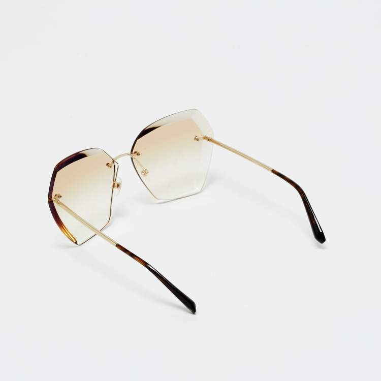 مملوكة مسبقًا نظارة شمسية شانيل باترفلاي 71180 بني متدرج