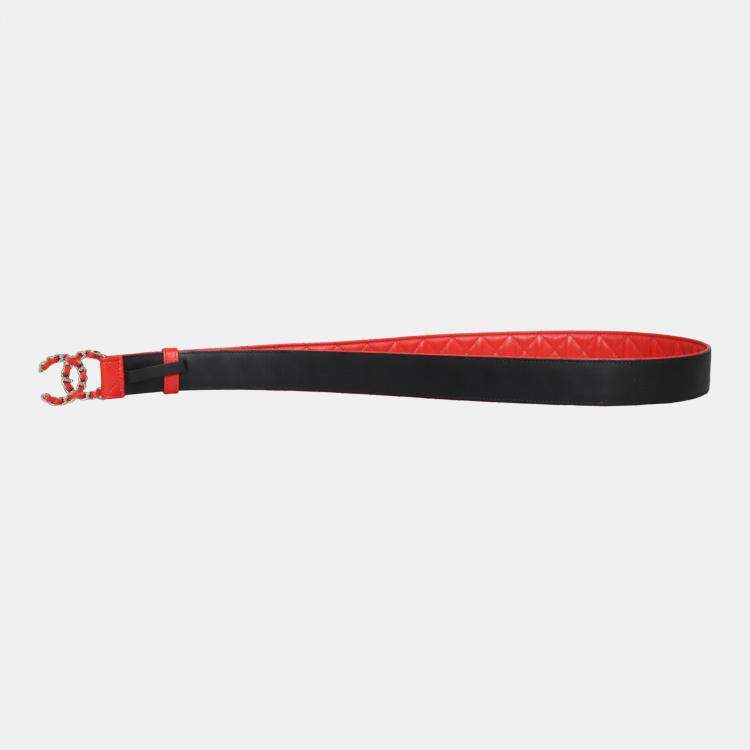 Pre Owned Chanel 20B Quilted Caviar CC Belt