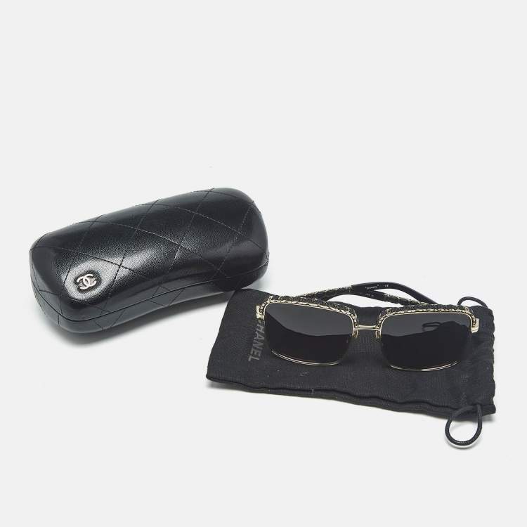 Pre Owned Chanel Black Gradient 71369 CC Chain Square Sunglasses
