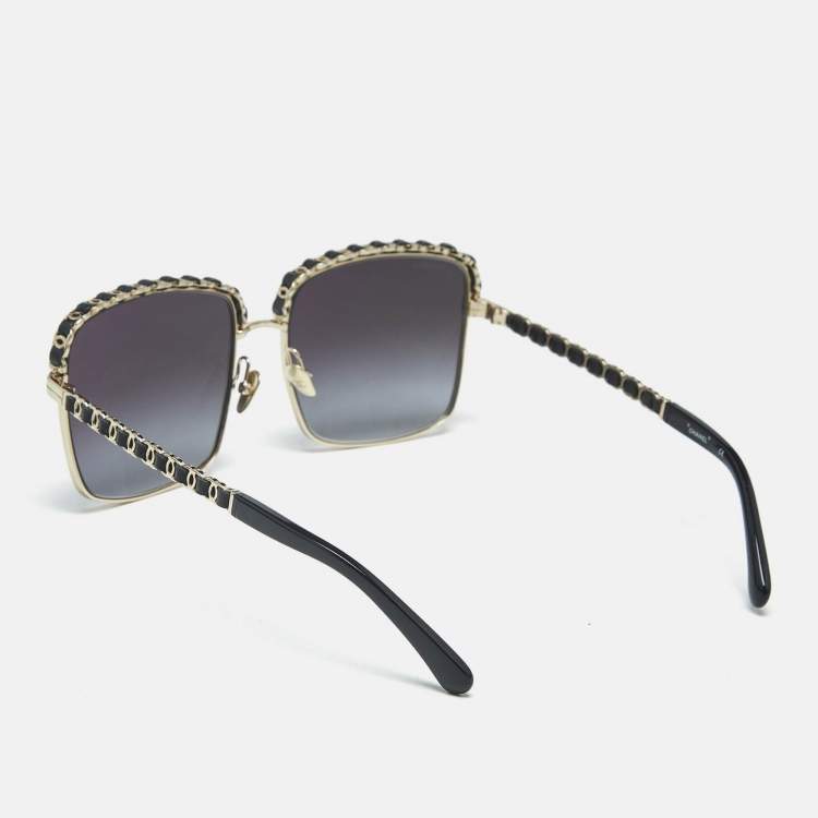 Pre Owned Chanel Black Gradient 71369 CC Chain Square Sunglasses