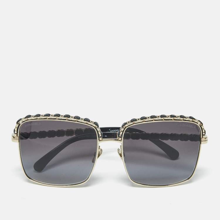 Pre Owned Chanel Black Gradient 71369 CC Chain Square Sunglasses