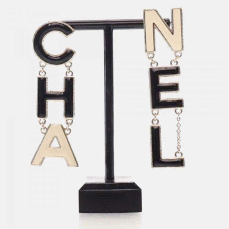 Pre Owned Chanel Logo Drop Earrings