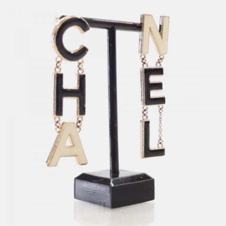 Pre Owned Chanel Logo Drop Earrings