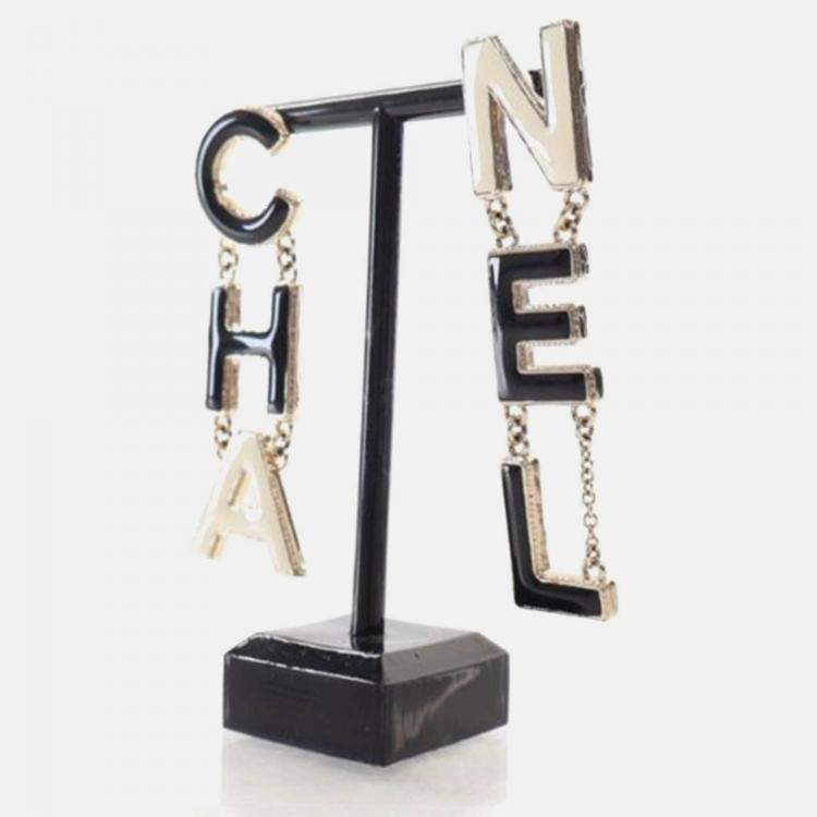 Pre Owned Chanel Logo Drop Earrings
