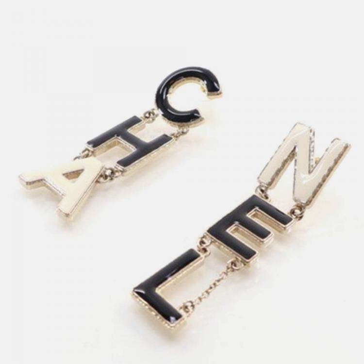 Pre Owned Chanel Logo Drop Earrings