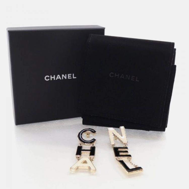 Pre Owned Chanel Logo Drop Earrings