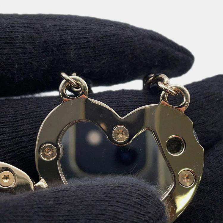 Pre Owned Chanel CC Logo Mirror Black Lambskin Necklace 