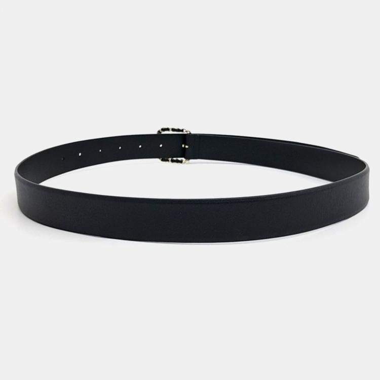 Pre Owned Chanel Black Leather Belt