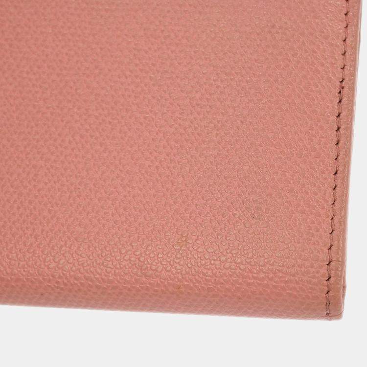 Pre Owned Chanel Pink Calfskin Key Case Small