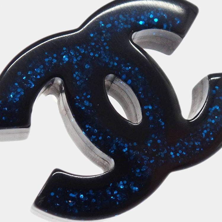 Pre Owned Chanel CC Piercing Earrings Black