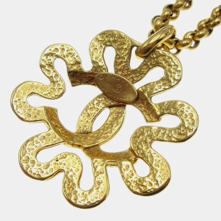 Pre Owned Chanel CC Chain Pendant Necklace Gold 95P