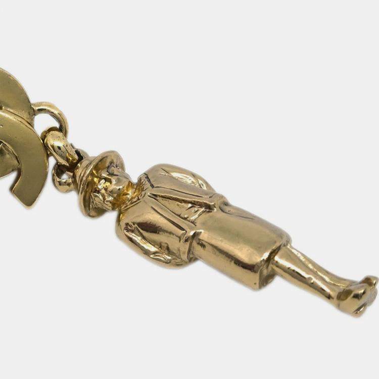 Pre Owned Chanel Dangle Earrings Clip-On Gold 02P