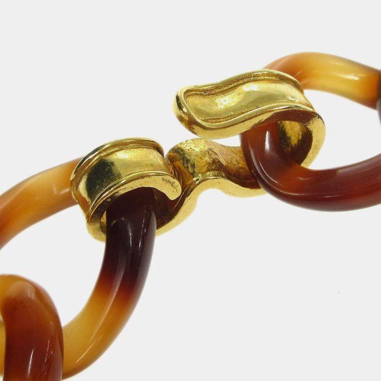 Pre Owned Chanel Clover Pendant Necklace Acrylic 95P