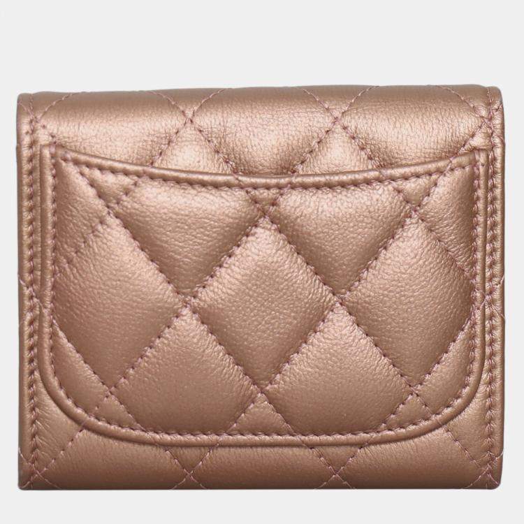 Pre Owned Chanel Metallic 2.55 Coin Flap Purse