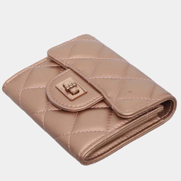 Pre Owned Chanel Metallic 2.55 Coin Flap Purse