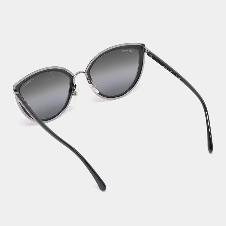 Pre Owned Chanel Black Gradient 4222 Cat-Eye Sunglasses