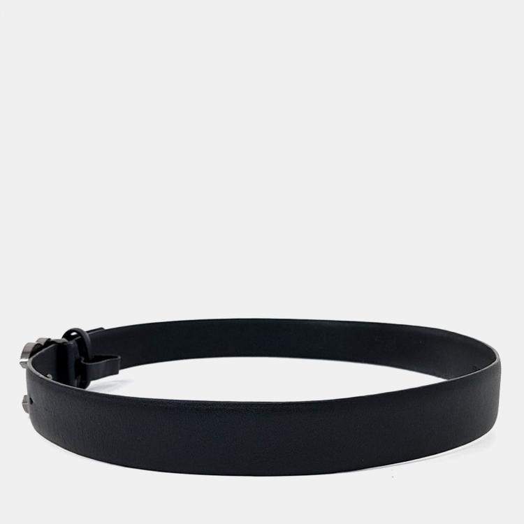 Pre Owned Chanel Black Leather Belt