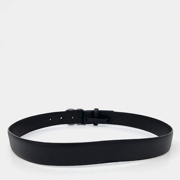 Pre Owned Chanel Black Leather Belt