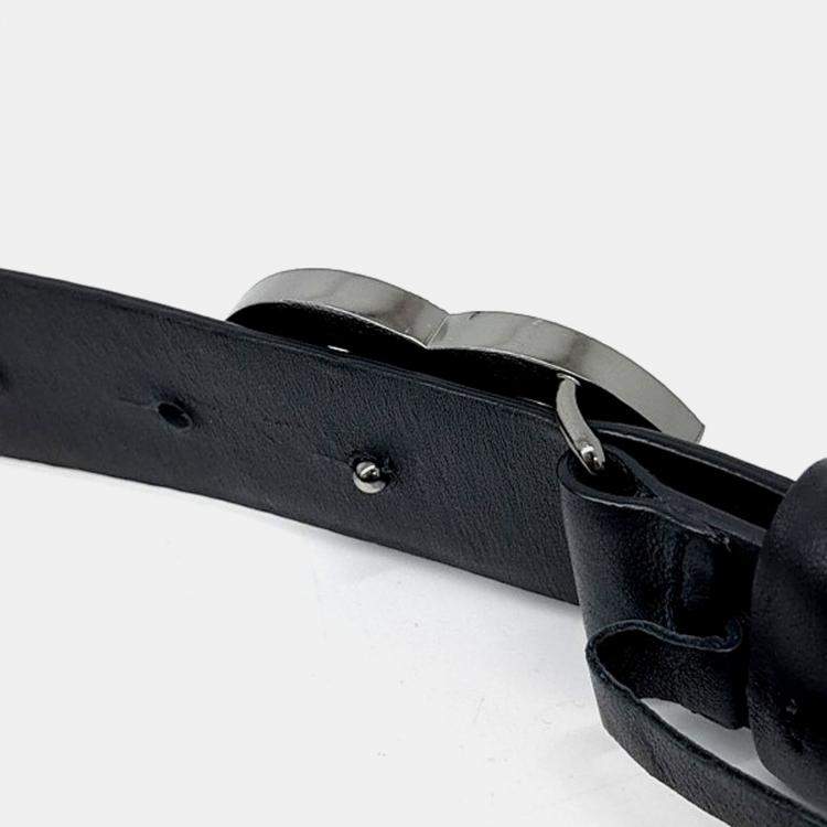 Pre Owned Chanel Black Leather Belt